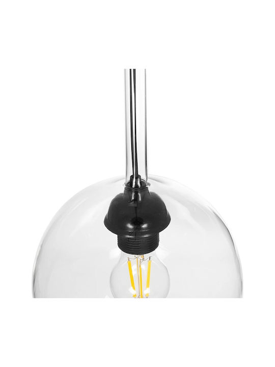 GloboStar Mprala Pendant Light Transparent with Crystals for Socket E27 20x20x18cm