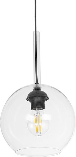 GloboStar Mprala Pendant Light Transparent with Crystals for Socket E27 20x20x18cm