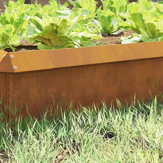 vidaXL Bordură de Grădină din Metal în Culoarea Maro 1.0m x 25cm