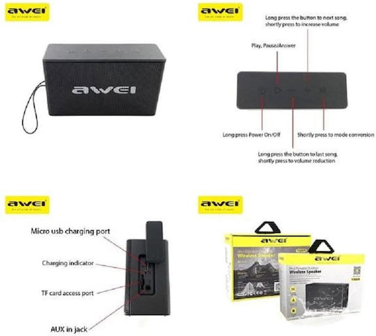 Awei Y665 Portable Bluetooth Speaker Black