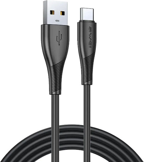 Awei Cl-182c USB 2.0 Kabel USB-C männlich - USB-A 60W Schwarz 1m