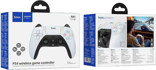 Hoco GA1 Phoenix Ασύρματο Gamepad για PC / PS4 Λευκό