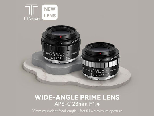 TTArtisan Crop Obiectiv Foto 23mm F/1.4 pentru Montura Leica L Silver