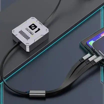 Andowl Q-SJ100 Retractable USB to Lightning / Type-C / micro USB Cable Γκρι 1m