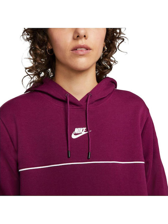 Mini Athletic Dress Long Sleeve with Hood Purple