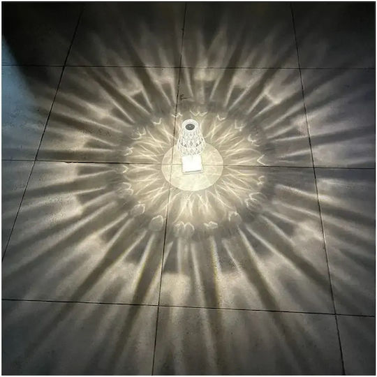 Led Επαναφορτιζόμενο Rgb Επιτραπέζιο Φωτιστικό Crystal Lamp Τηλεχειριστήριο Rz-122 Διάφανο