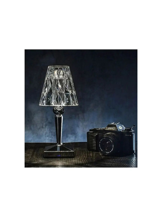 Lampă de masă LED reîncărcabilă RGB Lampă de cristal telecomandă RZ-122 transparentă