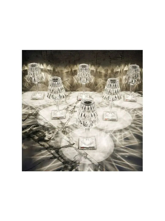 Lampă de masă LED reîncărcabilă RGB Lampă de cristal telecomandă RZ-122 transparentă