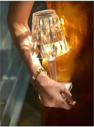 Led Επαναφορτιζόμενο Rgb Επιτραπέζιο Φωτιστικό Crystal Lamp Τηλεχειριστήριο Rz-122 Διάφανο