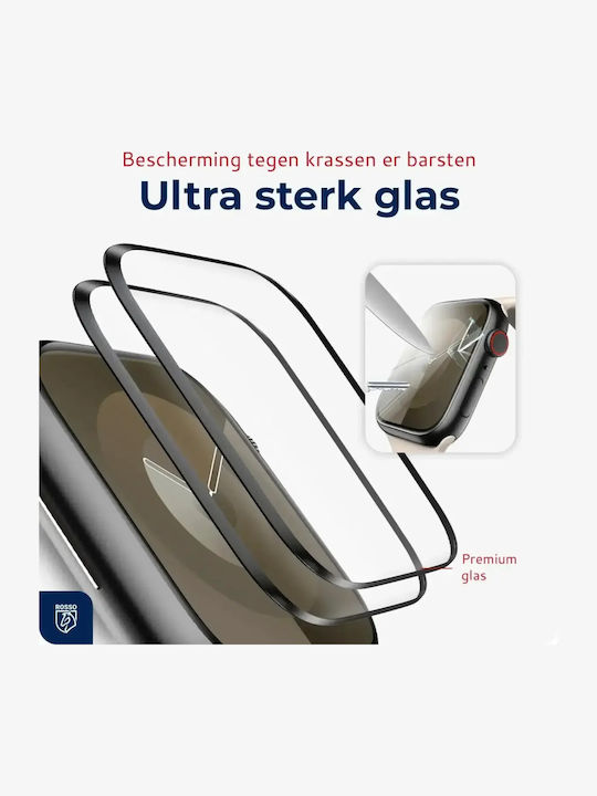 Tempered Glass Apple Watch 9 8 7 41mm Red Installation Tray Screen Protection Anti-Scratch Glass 2 Pieces Black 8719246474415