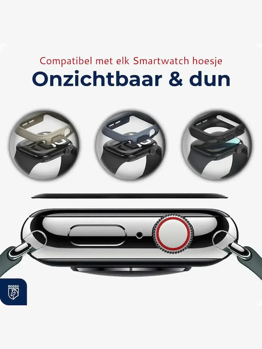 Tempered Glass Apple Watch 9 8 7 41mm Red Installation Tray Screen Protection Anti-Scratch Glass 2 Pieces Black 8719246474415