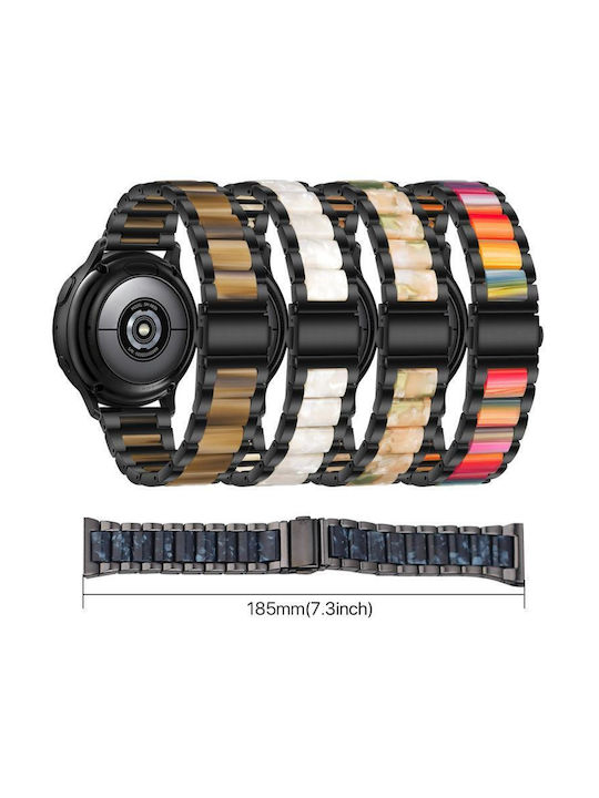 Metal Watch Strap Three Beads Samsung Galaxy Fit3 Black Brown