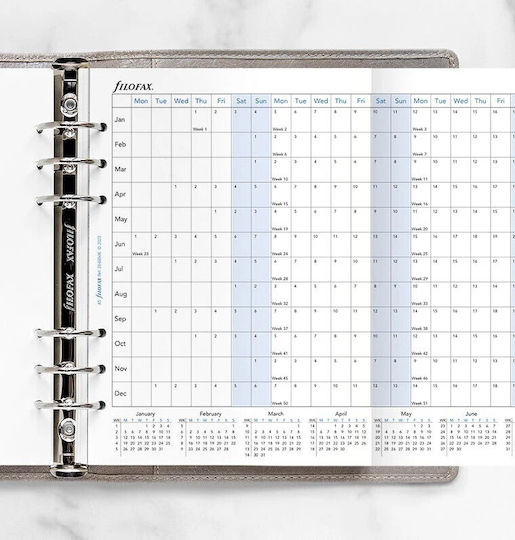 Filofax English Horizontal Annual Planner 2026 White 14.8x21cm