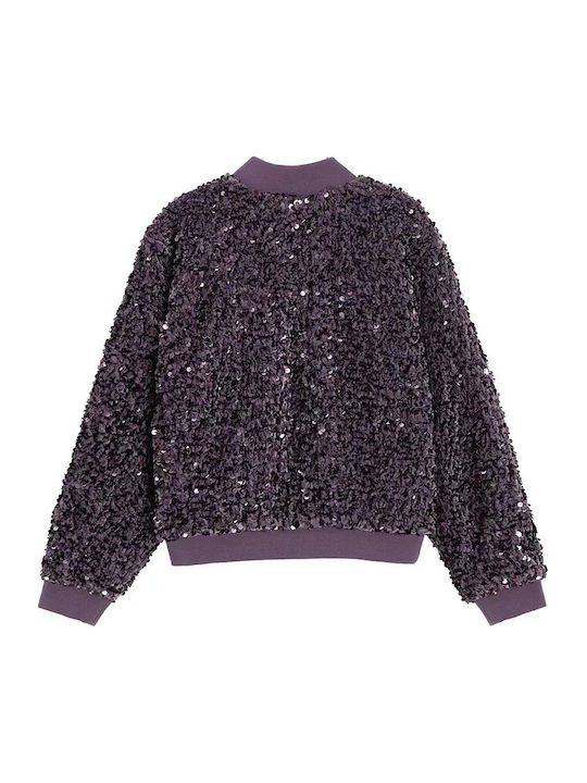 Kinder-Strickjacke Lila