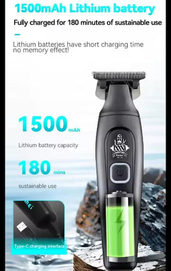 Kemei Rechargeable Hair Clipper Black KM-1747