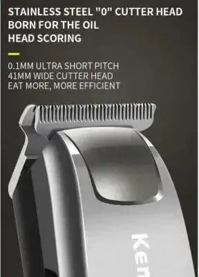 Kemei Επαναφορτιζόμενη Κουρευτική Μηχανή Ασημί KM-2812