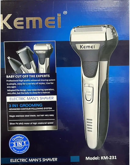 Kemei KM-231 Ξυριστική Μηχανή Προσώπου Επαναφορτιζόμενη