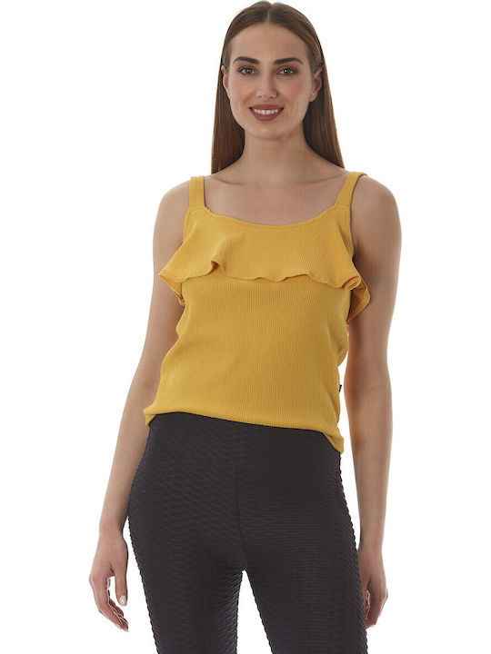 Bluza Damă Fără Mâneci Galben