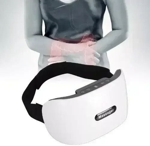 Rechargeable Heated Abdominal Belt 10 Massage Functions Adjustable Intensity Deep Skin Penetration White