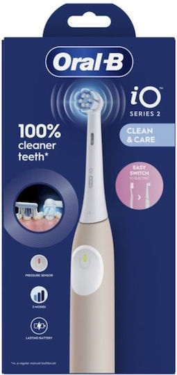 Oral-B iO 2 Series 2 Elektrische Zahnbürste mit Drucksensor Calm Pink