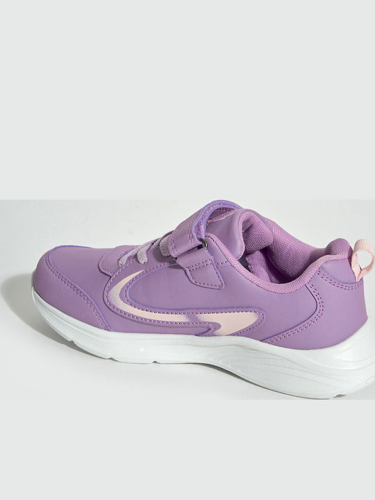 Kids Sports Shoes Running with Hoop & Loop Closure Purple