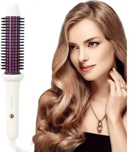 Andowl Ceramic Electric Brush with Air for Straightening and Curls