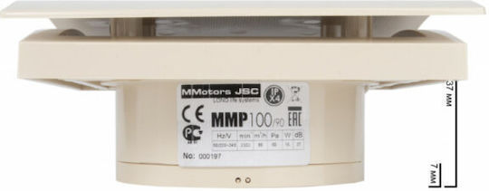 Mmotors Επιτοίχιος Εξαεριστήρας Μπάνιου Μπεζ
