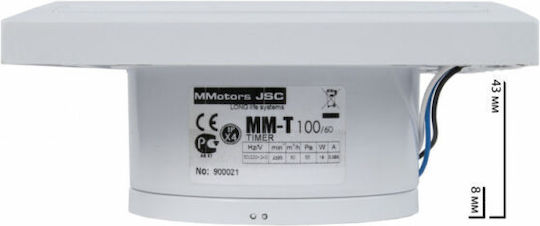Mmotors De perete Ventilator de Baie Alb