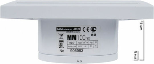 Mmotors Wall-mounted Ventilator Bathroom Silver