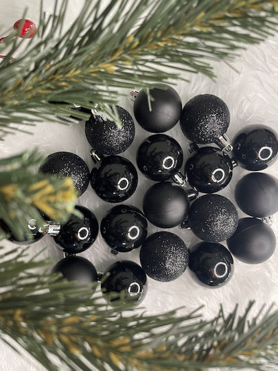 Christmas Ball Set 20 Pieces 3 Designs 4cm Black
