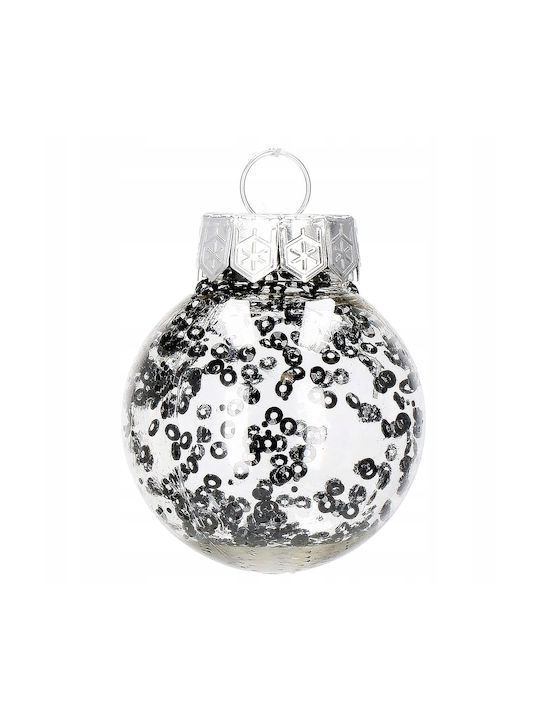 Unique Christmas Ball Set 24 Pieces 5cm Transparent Black Interior