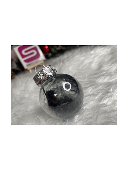 Unique Christmas Ball Set 24 Pieces 5cm Transparent Black Interior