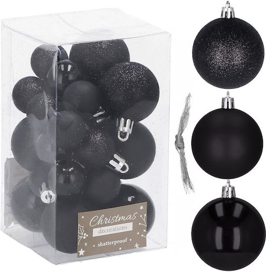Weihnachtsbaumschmuck Set 25 Stück 3 Sorten 2,5cm 4cm Schwarze