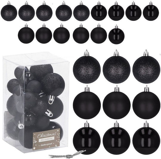 Weihnachtsbaumschmuck Set 25 Stück 3 Sorten 2,5cm 4cm Schwarze
