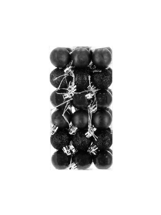 Set Globuri De Crăciun 36 Bucăți 3 Modele 3cm Negre