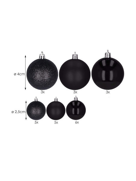 Weihnachtsbaumschmuck Set 25 Stück 3 Sorten 2,5cm 4cm Schwarze