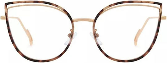 Techsuit Women's Metal Blue Light Blocking Glasses Cat Eye