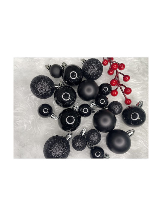 Weihnachtsbaumschmuck Set 25 Stück 3 Sorten 2,5cm 4cm Schwarze