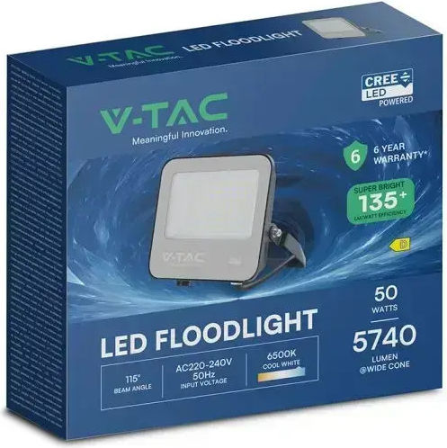V-TAC Waterproof LED Floodlight 50W Natural White 4000K IP66