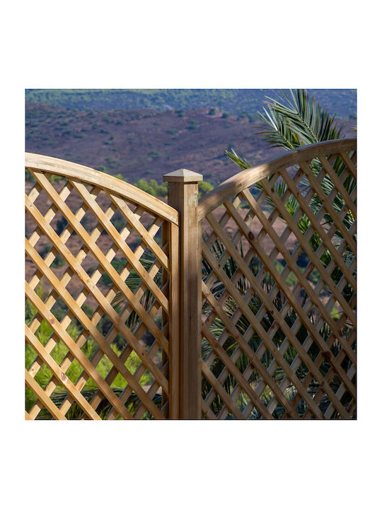 Garden Trellis Arch (6x6) Made of Wood with Rhombus Grid in Beige Colour 90x180cm