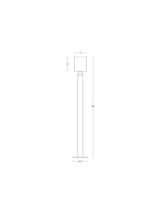 Zambelis Lights Φωτιστικό Κολωνάκι LED Εξωτερικού Χώρου 8W με Θερμό Λευκό Φως IP65 Μαύρο