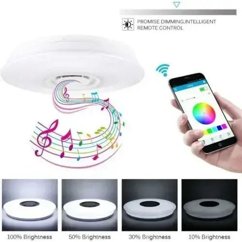 Universo Illuminazione Smart Deckenleuchte 50cm Weiß mit Integrierter LED und Fernbedienung