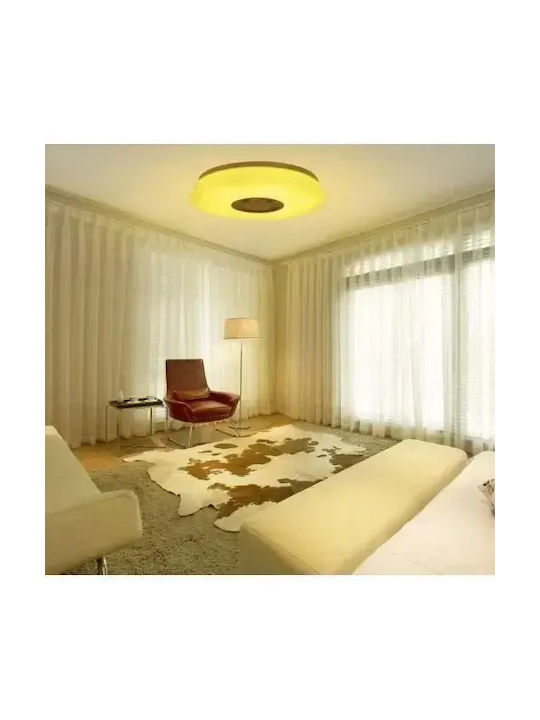 Universo Illuminazione Smart Πλαφονιέρα Οροφής 50εκ. Λευκή με Ενσωματωμένο LED και Τηλεχειριστήριο