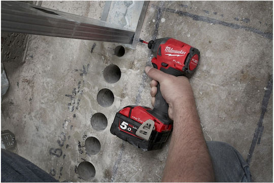 Milwaukee M18 ONEPP2A2-502X Σετ Κρουστικό Δραπανοκατσάβιδο & Παλμικό Κατσαβίδι 18V με 2 Μπαταρίες 5Ah και Θήκη