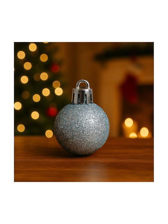 Weihnachtsbaumschmuck Set 44 Stücke Kugeln Girlande Baumspitze Blau Weiß