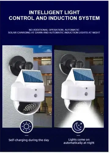 Solar Dummy Surveillance Dome Camera White