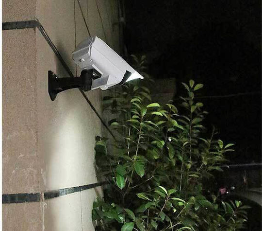 Solar Dummy Surveillance Bullet Camera with LED Lighting Gray