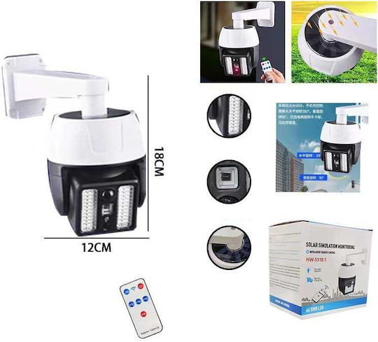 Dummy Bullet Surveillance Camera Solar With LED Lighting White