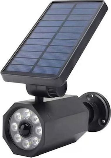 Solar Dummy Surveillance Bullet Camera with LED Lighting Black