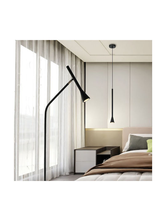 Viokef Melody Floor Lamp H150xW20cm. with Socket for Bulb GU10 Black